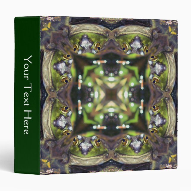 Kaleidoscope Art Bullfrog Face Nature Binder (Front/Spine)