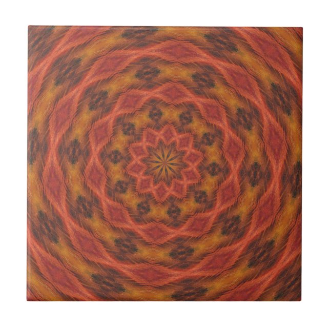 Kaleidoscope Autumn Colors Tile (Front)