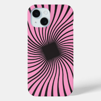 Kaleidoscope Black and Pink Design iPhone 15 Case
