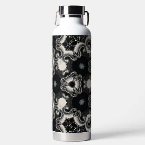 Kaleidoscope Black and White design Water Bottle
