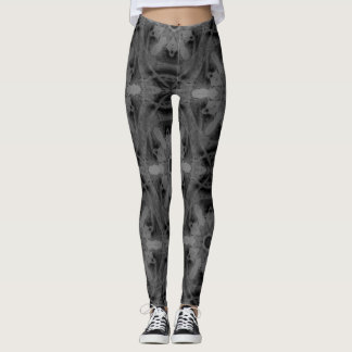 kaleidoscope  black and white pattern leggings