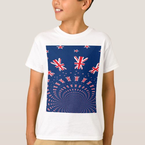 Kaleidoscope Bliss New Zealand National Flag Cool T_Shirt