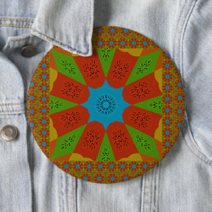 Kaleidoscope Bloom A Vibrant African Print Color   Button
