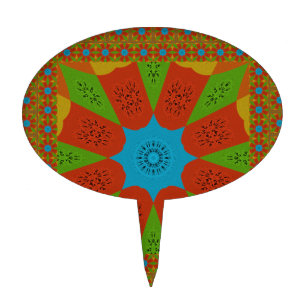Kaleidoscope Bloom A Vibrant African Print Color Cake Topper