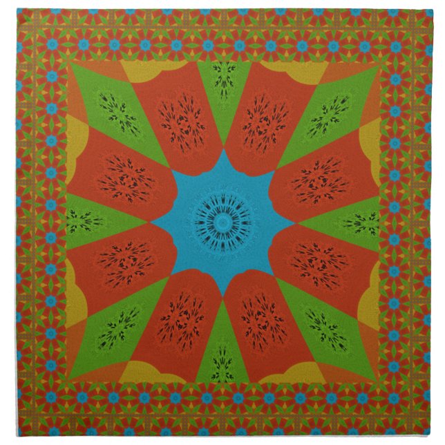 Kaleidoscope Bloom A Vibrant African Print Color   Napkin (Front)