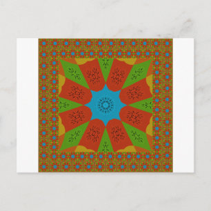 Kaleidoscope Bloom A Vibrant African Print Color   Postcard