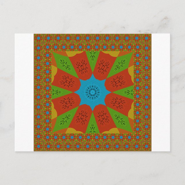 Kaleidoscope Bloom A Vibrant African Print Color   Postcard (Front)
