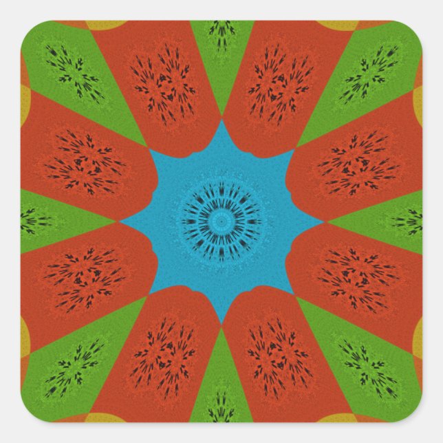 Kaleidoscope Bloom A Vibrant African Print Color   Square Sticker (Front)