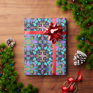 Kaleidoscope blueberry  wrapping paper