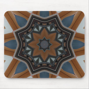 Kaleidoscope Brown star Mouse Pad