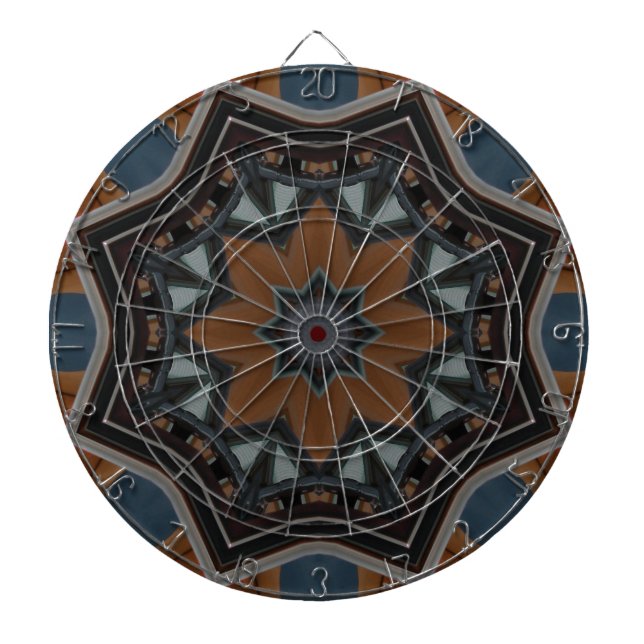 Kaleidoscope Brown Star pattern... Dart Board (Front)