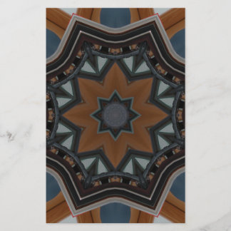 Kaleidoscope Brown Star pattern... Stationery