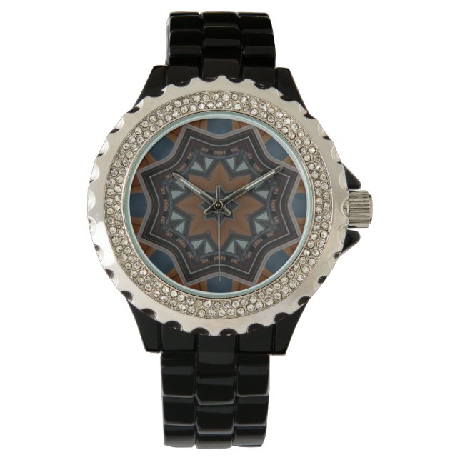 Kaleidoscope Brown Star pattern... Watch (Front)