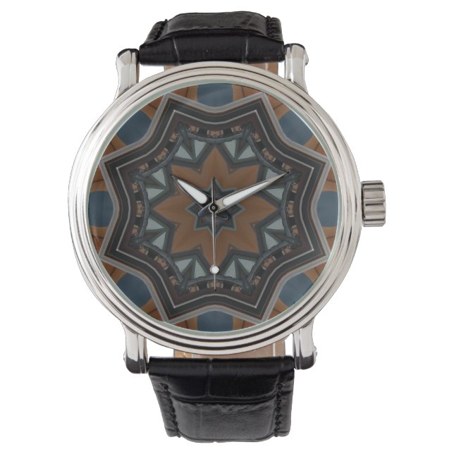 Kaleidoscope Brown Star pattern... Watch (Front)