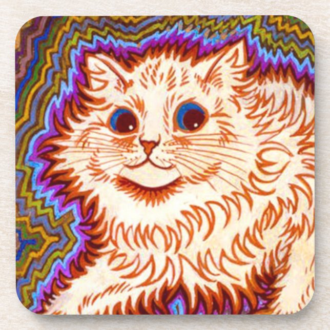 Kaleidoscope Cat Beverage Coaster (Front)