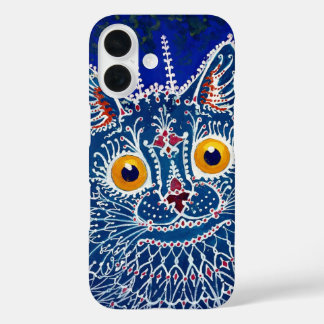 Kaleidoscope Cat blue iPhone 16 Case