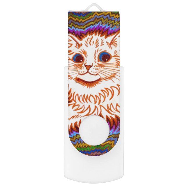 Kaleidoscope Cat Flash Drive (Front Vertical)