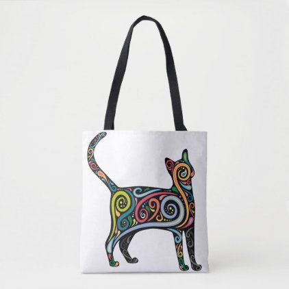 Kaleidoscope cat tote bag