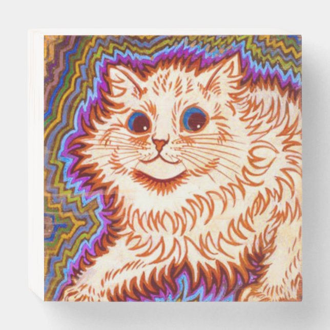 Kaleidoscope Cat Wooden Box Sign (Front Horizontal)