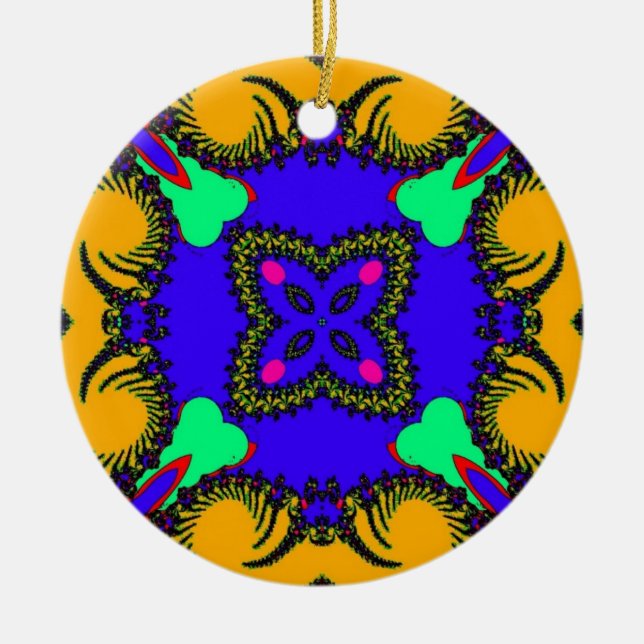 Kaleidoscope Ceramic Ornament (Front)