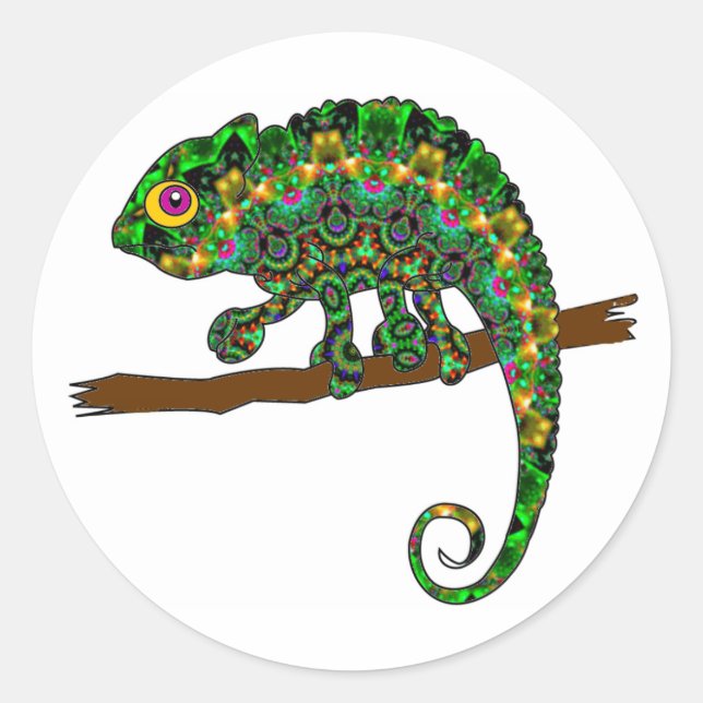 Kaleidoscope Chameleon Stickers (Front)