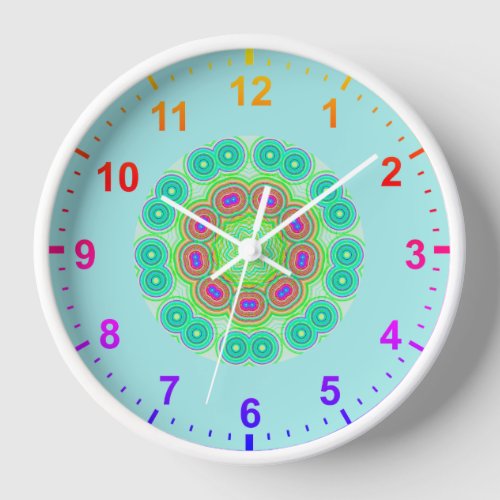  Kaleidoscope Circles Fractal  Clock