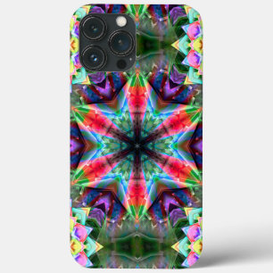 Kaleidoscope colored star sunk in virtual brushed iPhone 13 pro max case