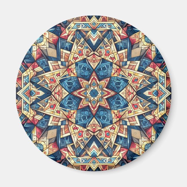 Kaleidoscope Colorful Design Magnet (Front)