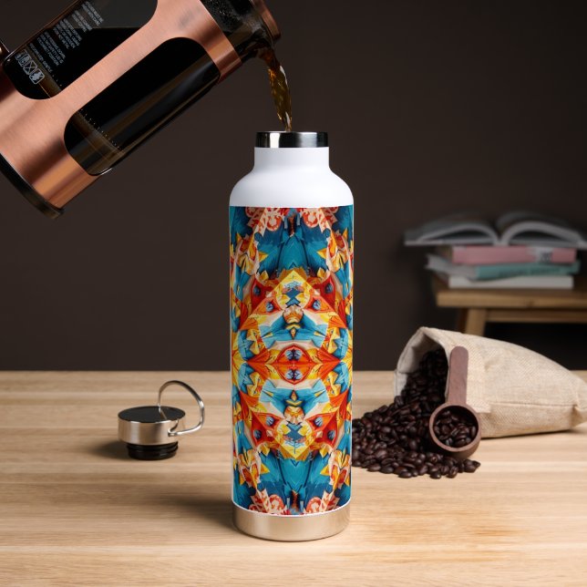 Kaleidoscope Colorful Design Water Bottle (Coffee)