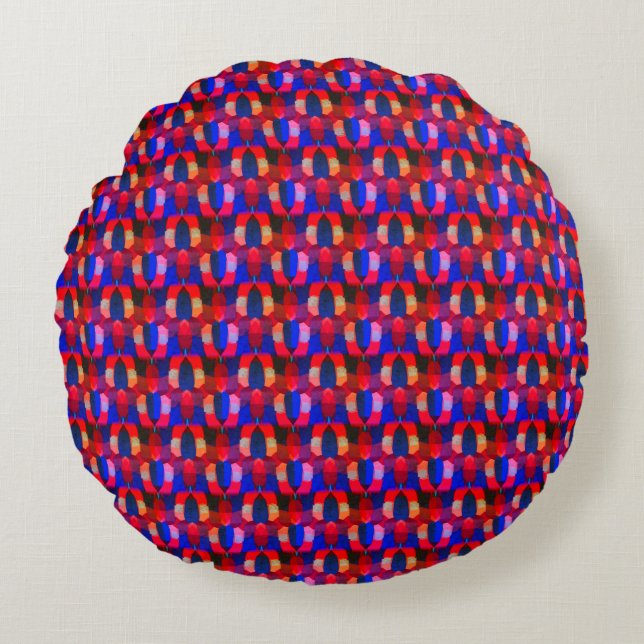 Kaleidoscope Colorful Round Pillow (Front)