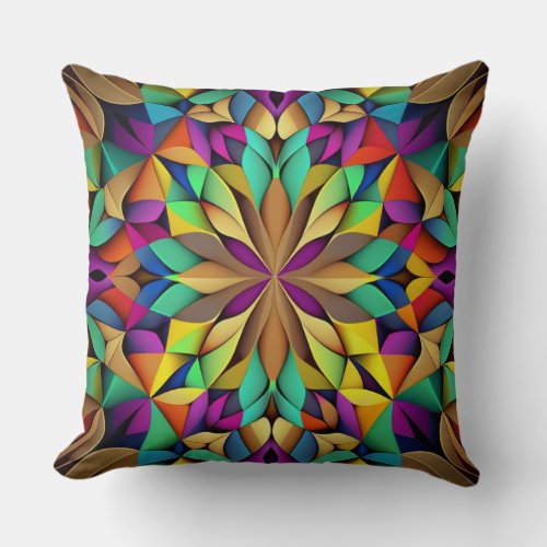 KALEIDOSCOPE COLORFUL THROW PILLOW