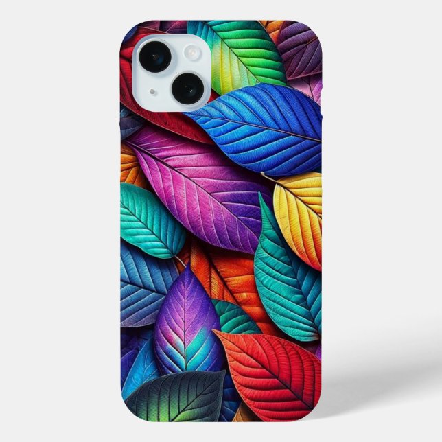 Kaleidoscope Colors Leaf Pattern iPhone Case (Back)