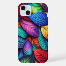 Kaleidoscope Colors Leaf Pattern iPhone Case