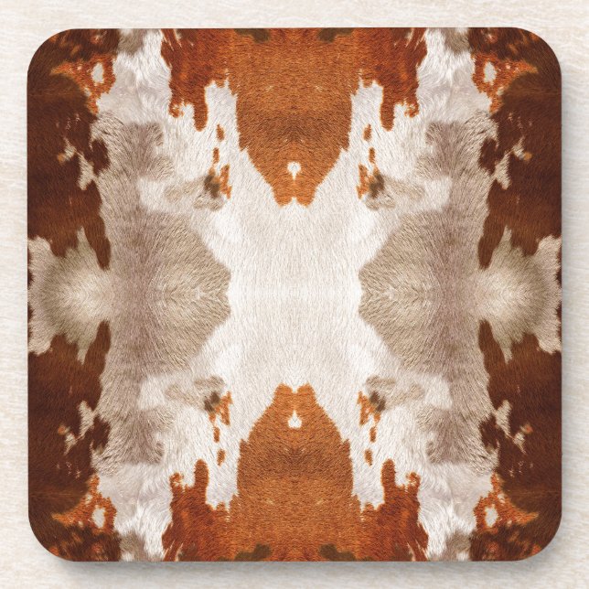 Kaleidoscope Cow Hide Pattern Beverage Coaster (Front)