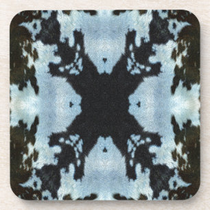 Kaleidoscope cow hide pattern beverage coaster