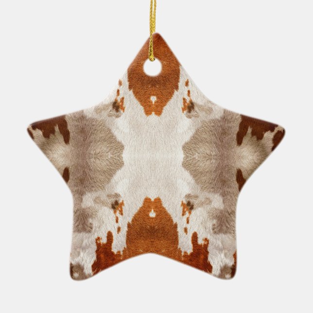 Kaleidoscope Cow Hide Pattern Ceramic Ornament (Front)