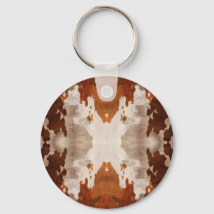 Kaleidoscope Cow Hide Pattern Keychain