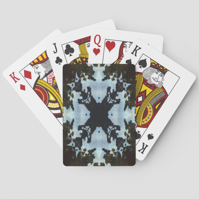 Kaleidoscope cow hide pattern poker cards (Back)