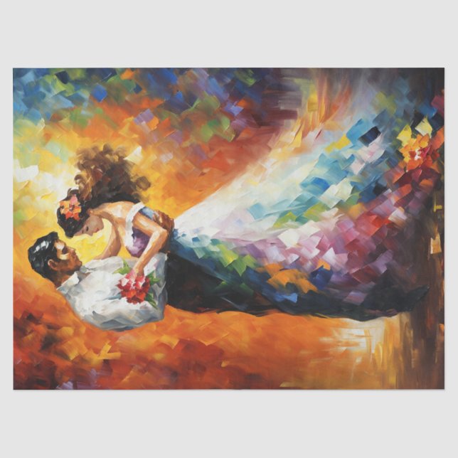 Kaleidoscope Dance Couple Decoupage Tissue Paper (Front)