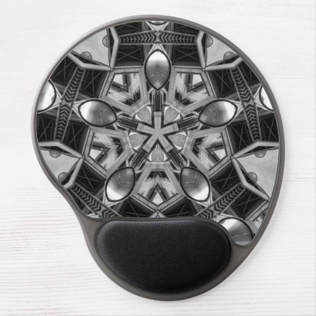 Kaleidoscope dark grey Star Gel Mouse Pad (Front)