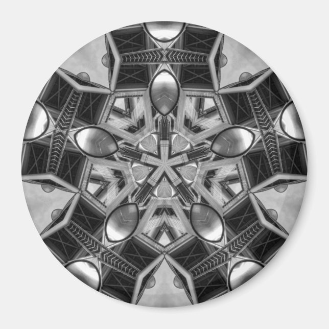 Kaleidoscope dark grey Star... Magnet (Front)