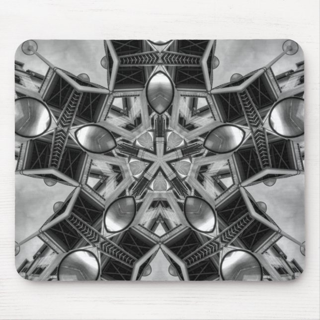 Kaleidoscope dark grey Star Mouse Pad (Front)