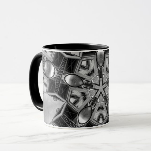 Kaleidoscope dark grey Star... Mug (Front Left)
