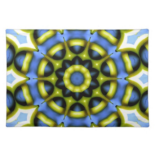 Kaleidoscope Decoration Blue Yellow Cloth Placemat