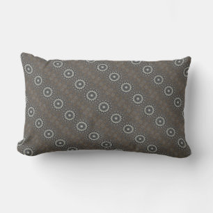 Kaleidoscope Design Black Gray Blue White Art Lumbar Pillow