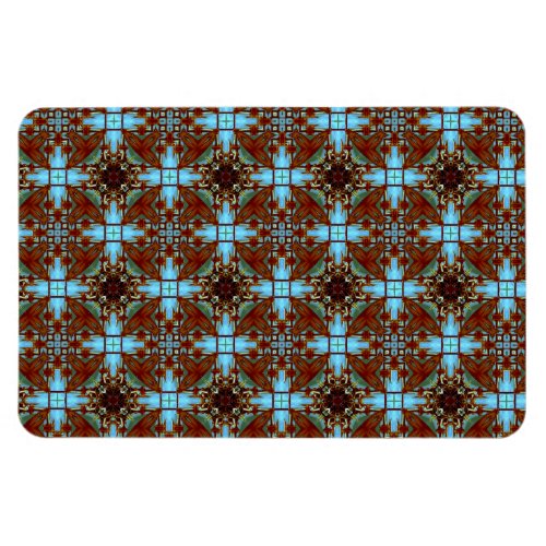 Kaleidoscope Design Blue Brown Magnet