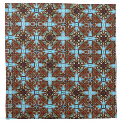 Kaleidoscope Design Blue Brown Napkin