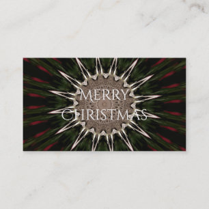 Kaleidoscope Design Dark Green Red Brown Business Card