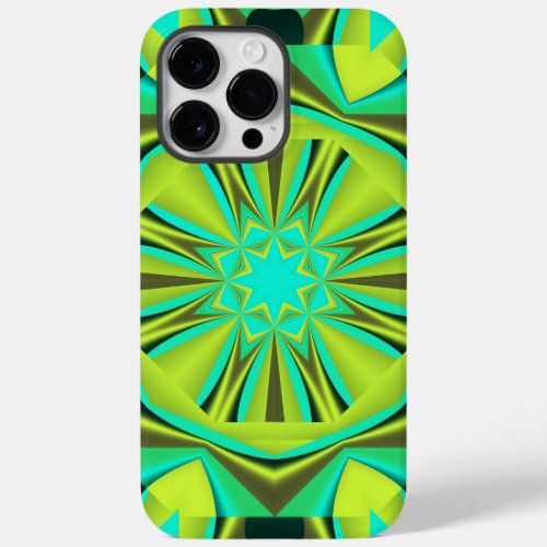 Kaleidoscope design in gold ocean blue  Yellow Case_Mate iPhone 14 Pro Max Case