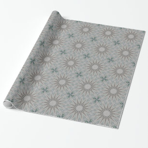 Kaleidoscope Design Rustic Light Gray Colors Wrapping Paper